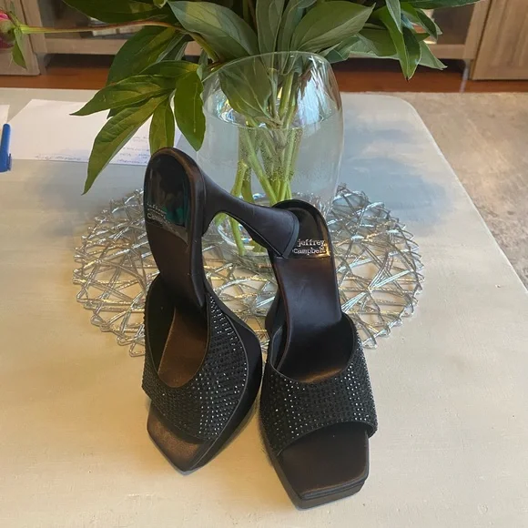 Jeffrey Campbell Hollywood Rhinestone Platform Sandals Size 7 - Picture 3 of 13